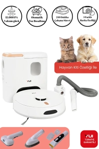 Yui RS16 Pro Max 15.000 Pa Pet Kit Akıllı Robot Vacuum & Mop Süpürge Beyaz